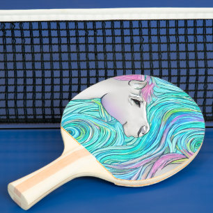 Pala De Ping Pong Patrón de color pastel sin soldadura del caballo b