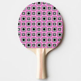 Pala De Ping Pong Patrón de color rosa y negro de los años 60