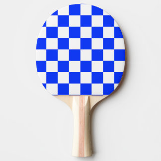 Pala De Ping Pong Patrón de comprobación de blanco azul