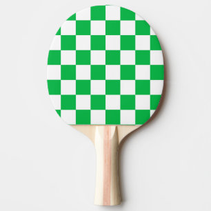 Pala De Ping Pong Patrón de comprobación de color blanco verde