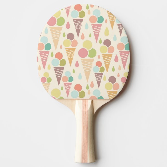 Pala De Ping Pong Patrón de conos de helados (Anverso)