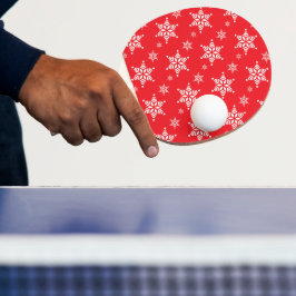 Pala De Ping Pong Patrón de copo de nieve, Copos de nieve blancos, N