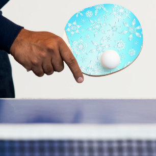 Pala De Ping Pong Patrón de copos de nieve de cristal