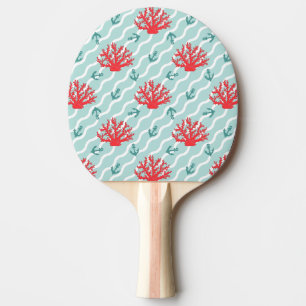 Pala De Ping Pong Patrón de coral rojo 1