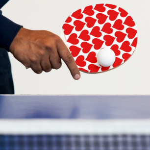 Pala De Ping Pong Patrón de corazón rojo, romántico, amor