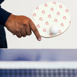 Pala De Ping Pong Patrón de Corazones Rojos, Lindo, Amor