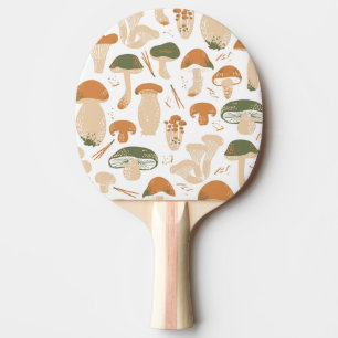 Pala De Ping Pong Patrón de cosecha de hongos comestibles Linocut