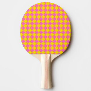Pala De Ping Pong Patrón de cuadros de diamante arlequín de color ro