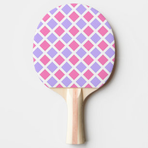 Pala De Ping Pong Patrón de diamante de cuadros rosa púrpura