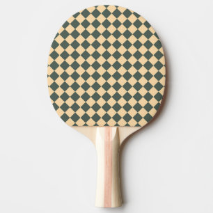 Pala De Ping Pong Patrón de diamante de cuadros verde amarillo