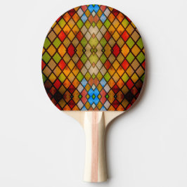 Pala De Ping Pong Patrón de diamante de vidrio emplomado