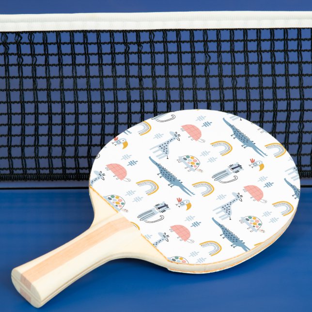 Pala De Ping Pong Patrón de diversión animal Doodle (in situ)