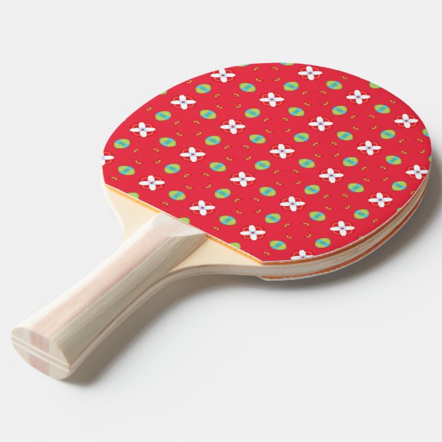 Pala De Ping Pong Patrón de encanto navideño 02 -  (Ángulo trasero)