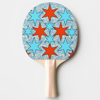 Pala De Ping Pong Patrón de estrella azul y roja
