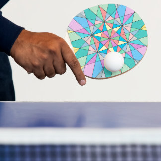 Pala De Ping Pong Patrón de estrella de triángulo de mosaico pastel
