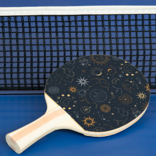Pala De Ping Pong Patrón de estrellas y planetas