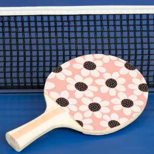 Pala De Ping Pong Patrón de flor de margarita rosada