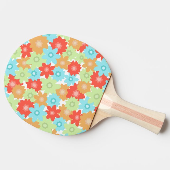 PALA DE PING PONG PATRÓN DE FLORES (Lateral)