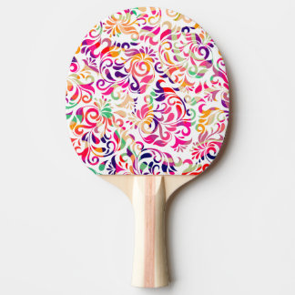 Pala De Ping Pong Patrón de flores coloridas clásico lindo