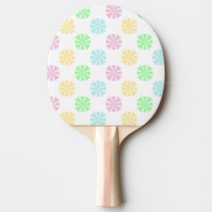 Pala De Ping Pong Patrón de flores de color pastel