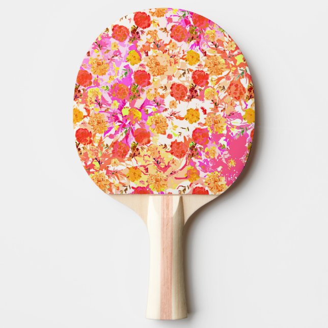 Pala De Ping Pong Patrón de flores femeninas lindas (Anverso)