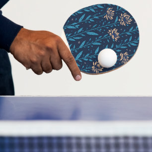 Pala De Ping Pong patrón de flores retro