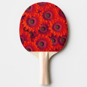 Pala De Ping Pong patrón de flores rojas bonito