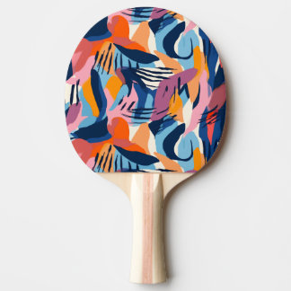 Pala De Ping Pong Patrón de Formas Abstractas Modernas Vibrantes
