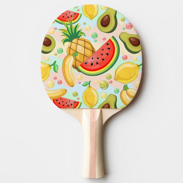 Pala De Ping Pong Patrón de frutas de verano fresco (Anverso)