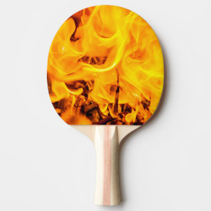 Pala De Ping Pong Patrón De Fuego Y Flores