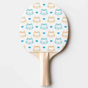 Pala De Ping Pong Patrón de gato lindo y corazones