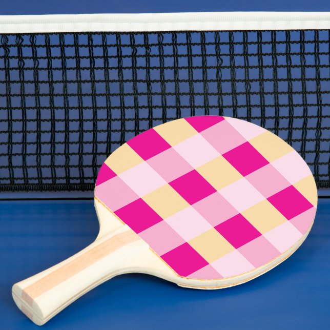 Pala De Ping Pong Patrón de Gingham (in situ)