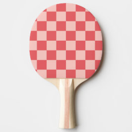 Pala De Ping Pong Patrón de Gingham de Red Checkered Rosa