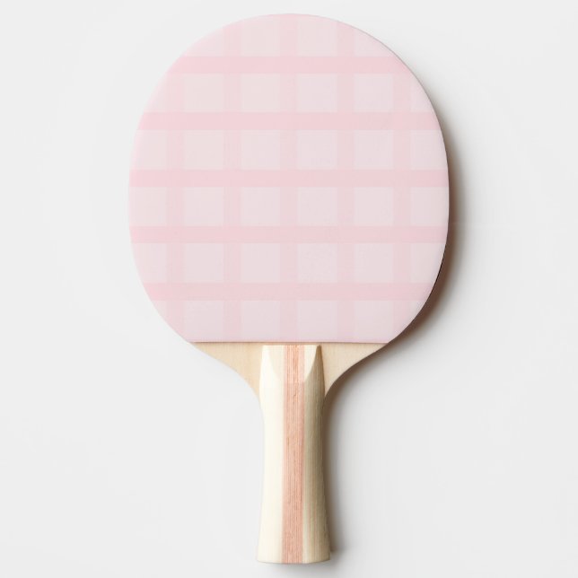 Pala De Ping Pong Patrón de gingham rosa chicle y rubor lavanda (Anverso)