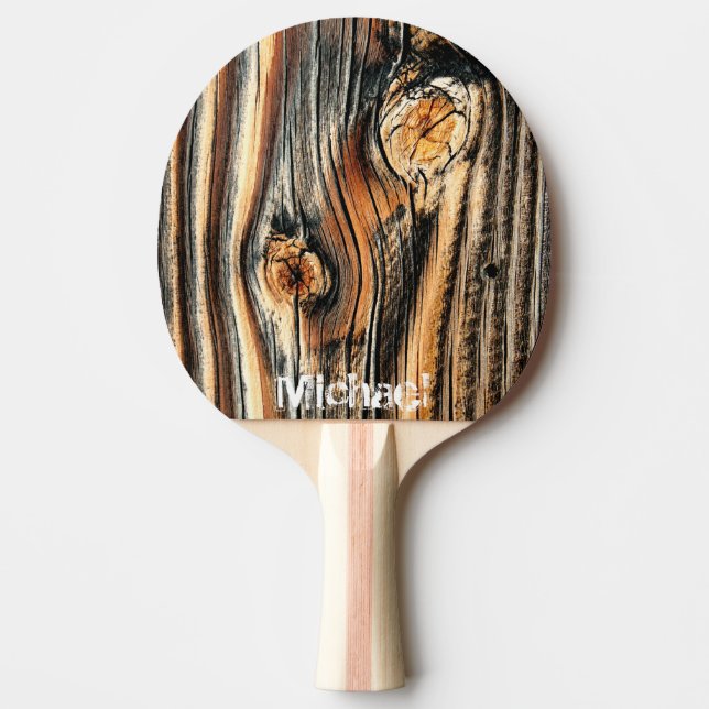 Pala De Ping Pong Patrón de grano de madera - Personalizado (Anverso)