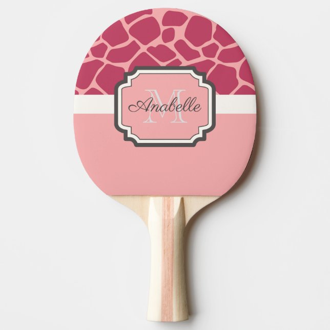 Pala De Ping Pong Patrón de guijarros rosados (Anverso)