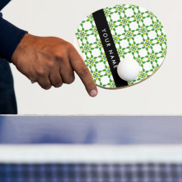 Pala De Ping Pong Patrón de Hoja, Hojas Verdes, Tu Nombre