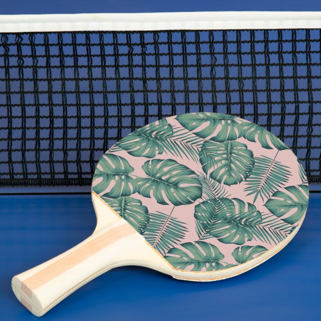 Pala De Ping Pong Patrón de hoja tropical (in situ)