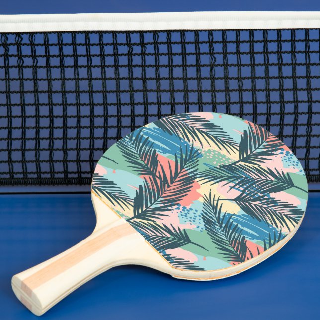 Pala De Ping Pong Patrón de hoja tropical pastoral (in situ)
