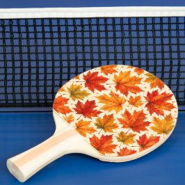 Pala De Ping Pong Patrón de hojas de arce de otoño | Hoja roja naran