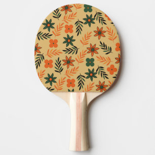 Pala De Ping Pong Patrón de hojas de flores florales retro vintage 7
