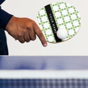 Pala De Ping Pong Patrón de hojas, hojas verdes, nombre