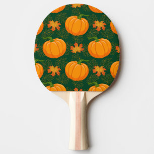 Pala De Ping Pong Patrón de hojas otoñales de calabaza naranja