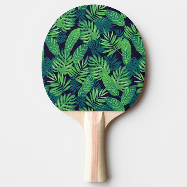 Pala De Ping Pong Patrón de hojas tropicales (Anverso)