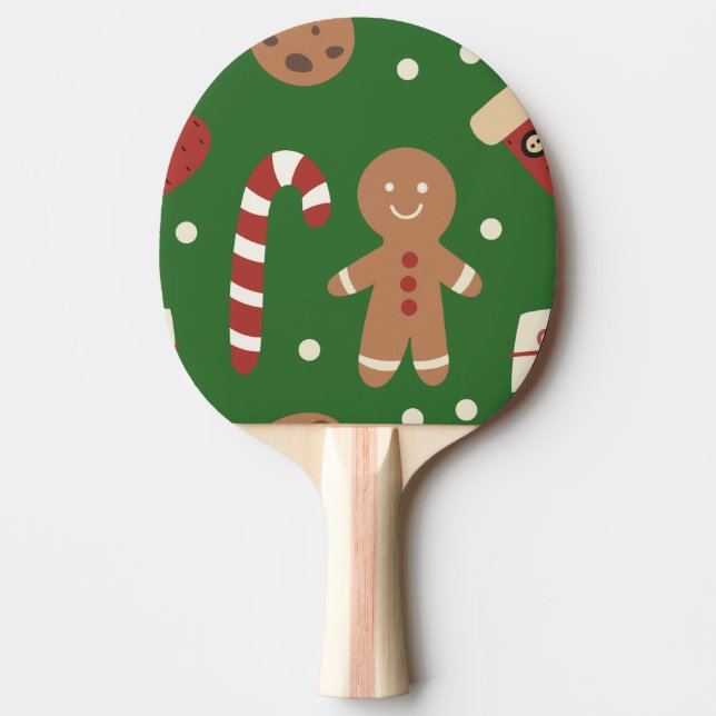 Pala De Ping Pong Patrón de hombre de pan de jengibre de los navidad (Anverso)
