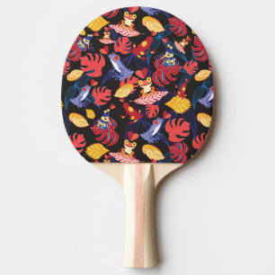 Pala De Ping Pong Patrón De Las Ranas De Los Amantes