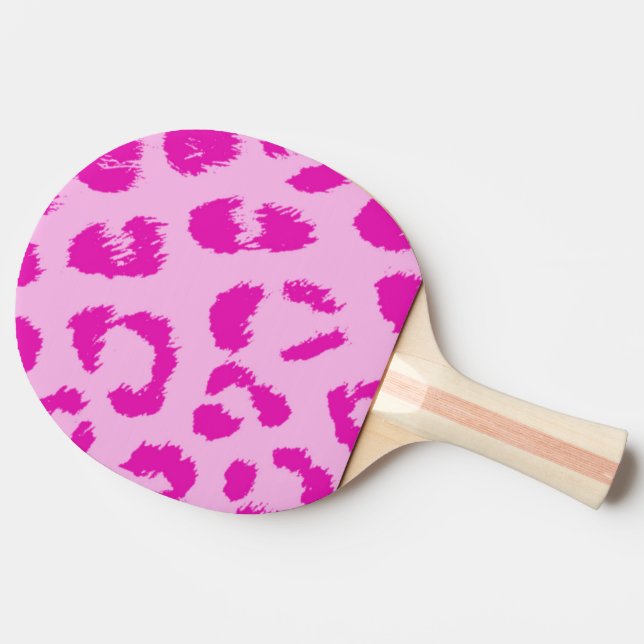 Pala De Ping Pong Patrón de leopardo rosa caliente (Lateral)