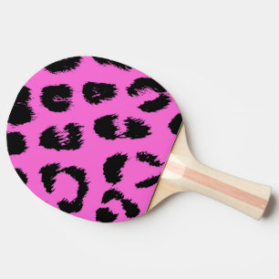 Pala De Ping Pong Patrón de leopardo rosa y negro