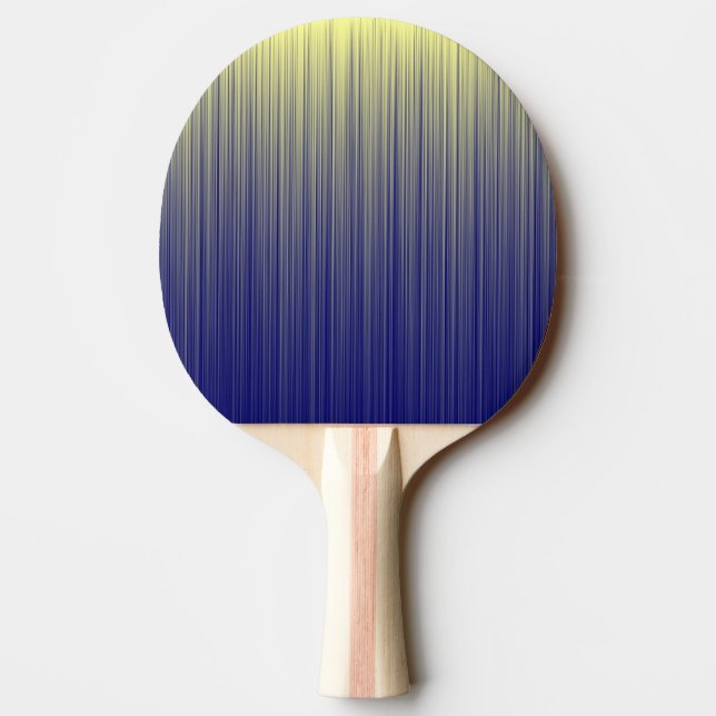 Pala De Ping Pong Patrón de línea de gradiente amarillo y azul marin (Reverso)