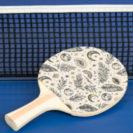 Pala De Ping Pong Patrón de luna estrellas celestiales místicas con